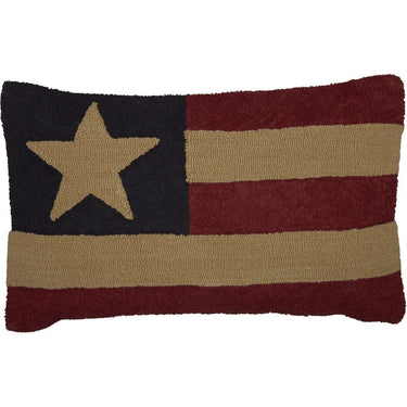 Patriotic Patch Flag Hooked Pillow 14
